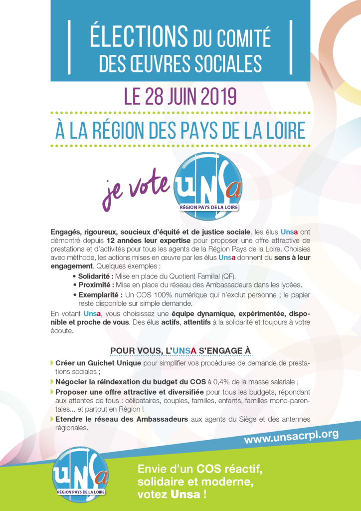 Profession de foi du syndicat UNSA Conseil régional Pays de la Loire